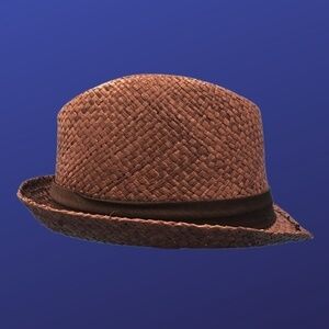 Unbranded Women’s Straw FEDORA Hat, BURGUNDY BROWN/BLACK SPARKLE, Size XL, NWOT